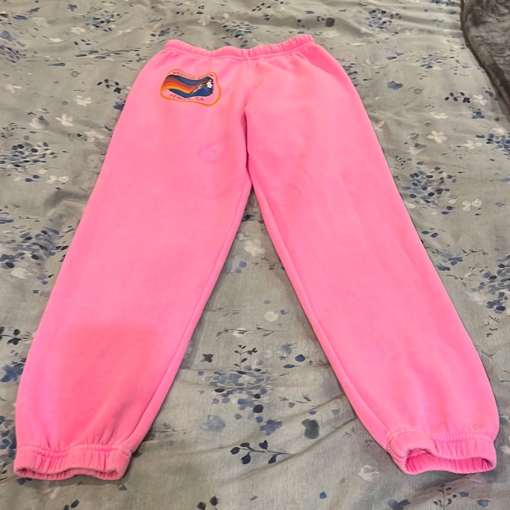 DAMAGED Aviator Nation Neon Pink Sweatpants- Size S